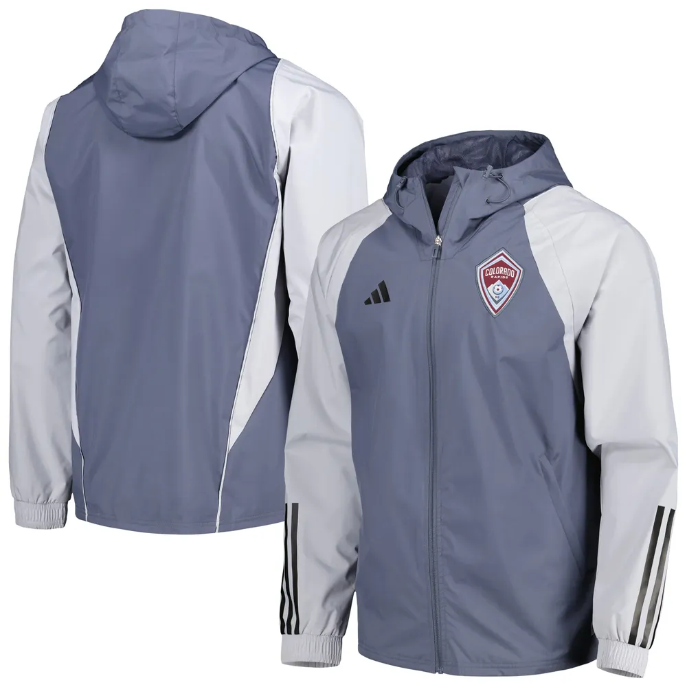 Men's adidas Charcoal Colorado Rapids All-Weather Raglan Hoodie Full-Zip Jacket