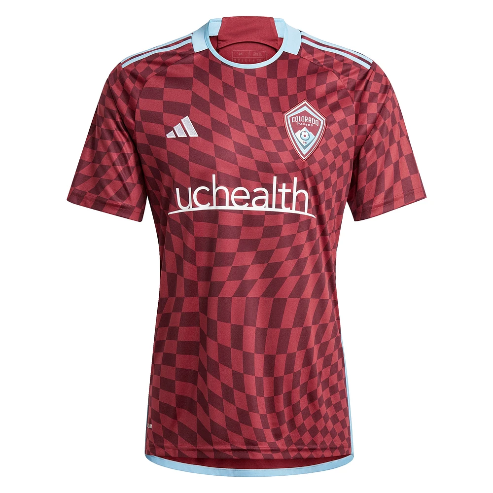 Men's adidas Cole Bassett Burgundy Colorado Rapids 2024 One Flag Kit Replica Player Jersey