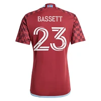 Men's adidas Cole Bassett Burgundy Colorado Rapids 2024 One Flag Kit Replica Player Jersey