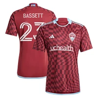 Men's adidas Cole Bassett Burgundy Colorado Rapids 2024 One Flag Kit Replica Player Jersey