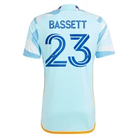 Adidas Cole Bassett Bleu clair Maillot Colorado Rapids 2023 New Day Kit Réplique pour Homme