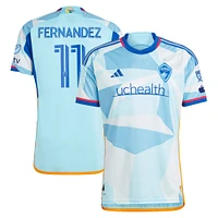 Maillot de joueur authentique adidas Omir Fernandez pour hommes, bleu clair, Colorado Rapids 2024 New Day Kit