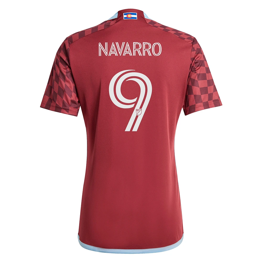 Men's adidas Rafael Navarro Burgundy Colorado Rapids 2024 One Flag Kit Replica Player Jersey