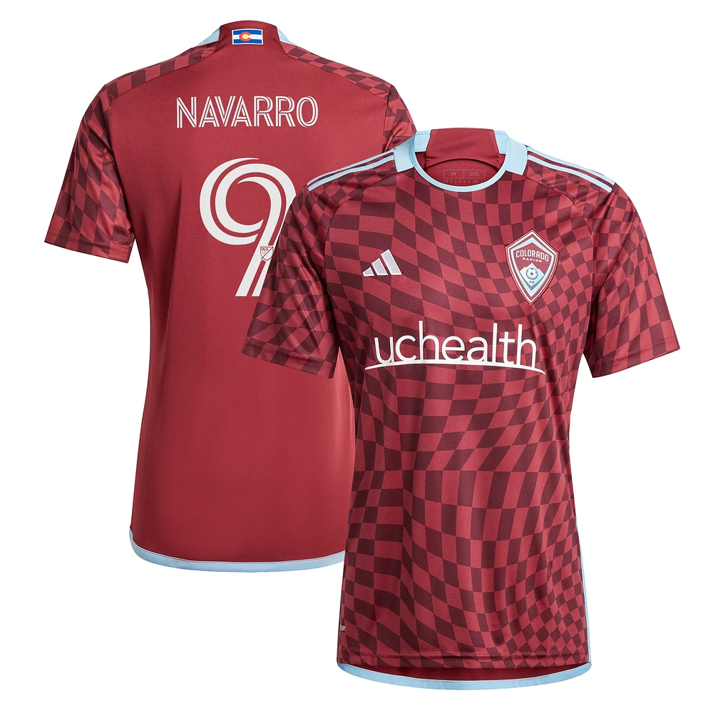 Men's adidas Rafael Navarro Burgundy Colorado Rapids 2024 One Flag Kit Replica Player Jersey