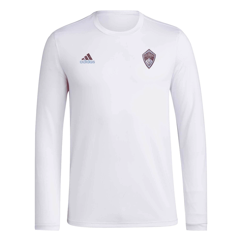 T-shirt à manches longues adidas Colorado Rapids Local Stoic pour hommes, blanc