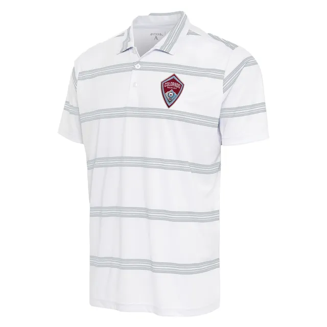 Men's Antigua White/Black Carolina Panthers Groove Polo