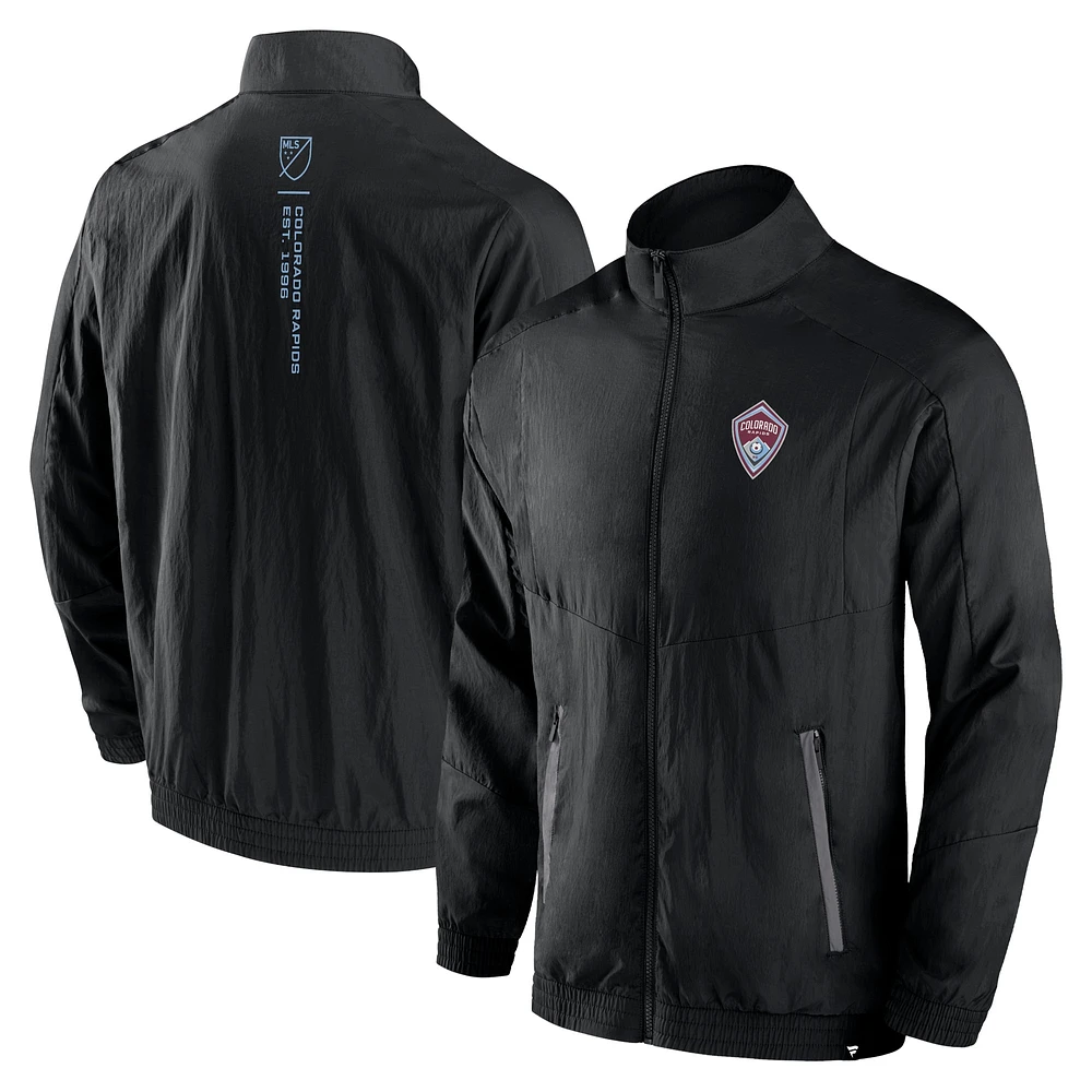 Men's Fanatics Black Colorado Rapids Header Raglan Full-Zip Jacket