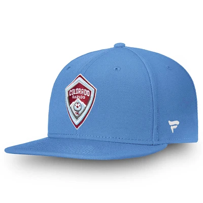 Casquette Snapback bleue avec emblème Colorado Rapids de marque Fanatics pour hommes