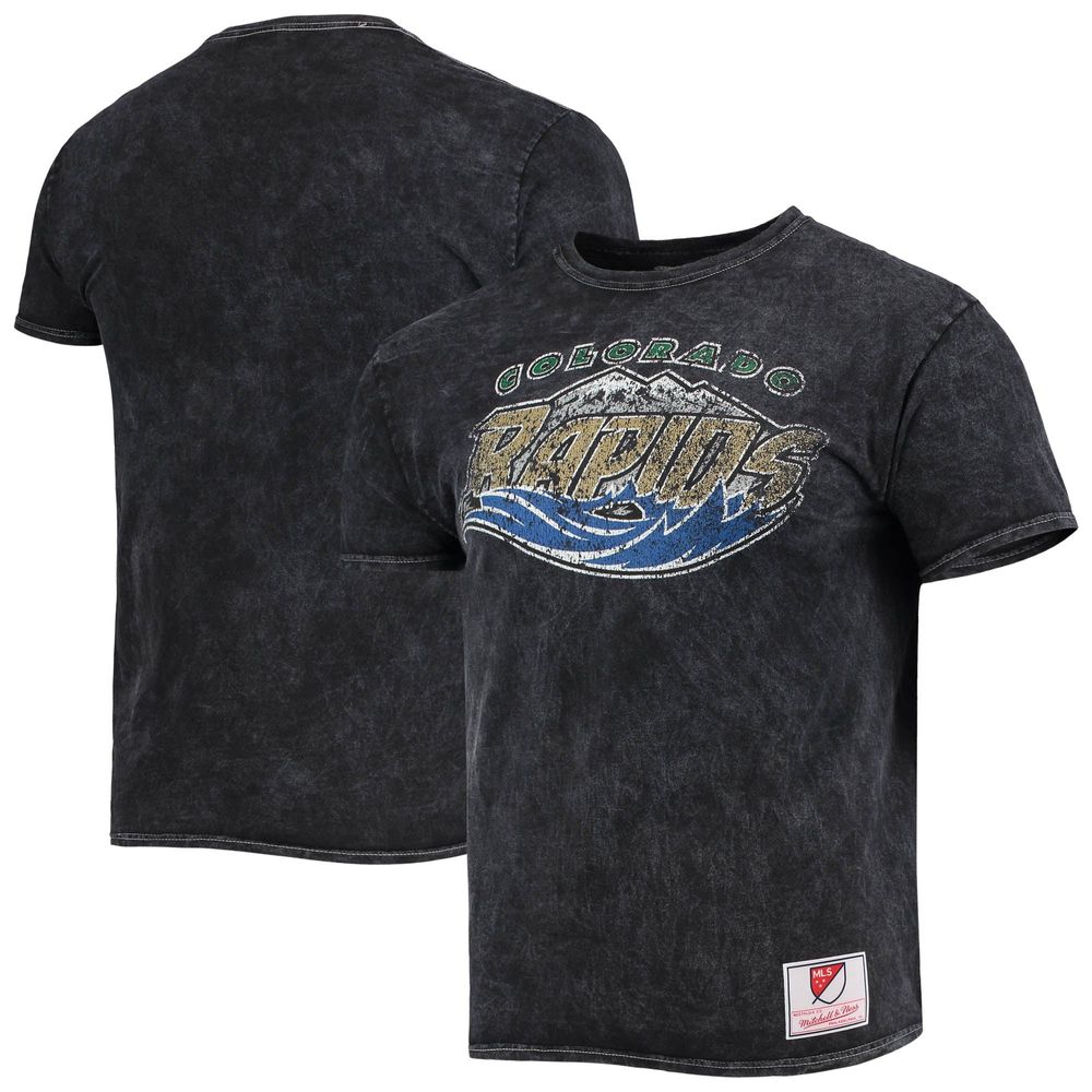 Men's Mitchell & Ness Black Colorado Rapids Since '96 Mineral Wash T-Shirt