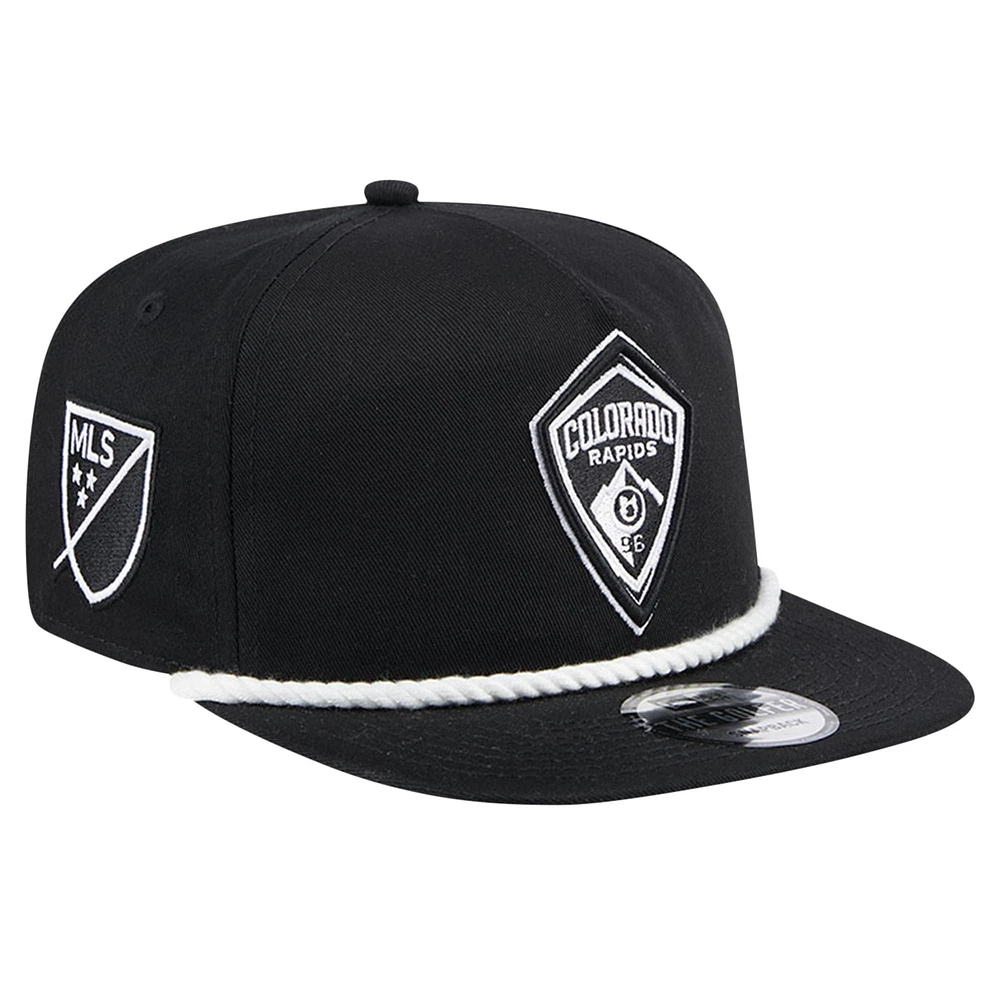 Men's New Era Black Colorado Rapids 2024 Kick Off Collection Golfer Snapback Hat