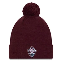 Men's New Era  Burgundy Colorado Rapids Jersey Hook Cuff Knit Hat with Pom