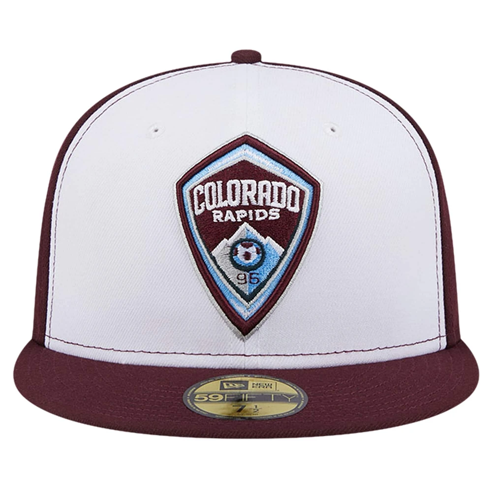 Men's New Era White/Burgundy Colorado Rapids 2024 Kick Off Collection 59FIFTY Fitted Hat