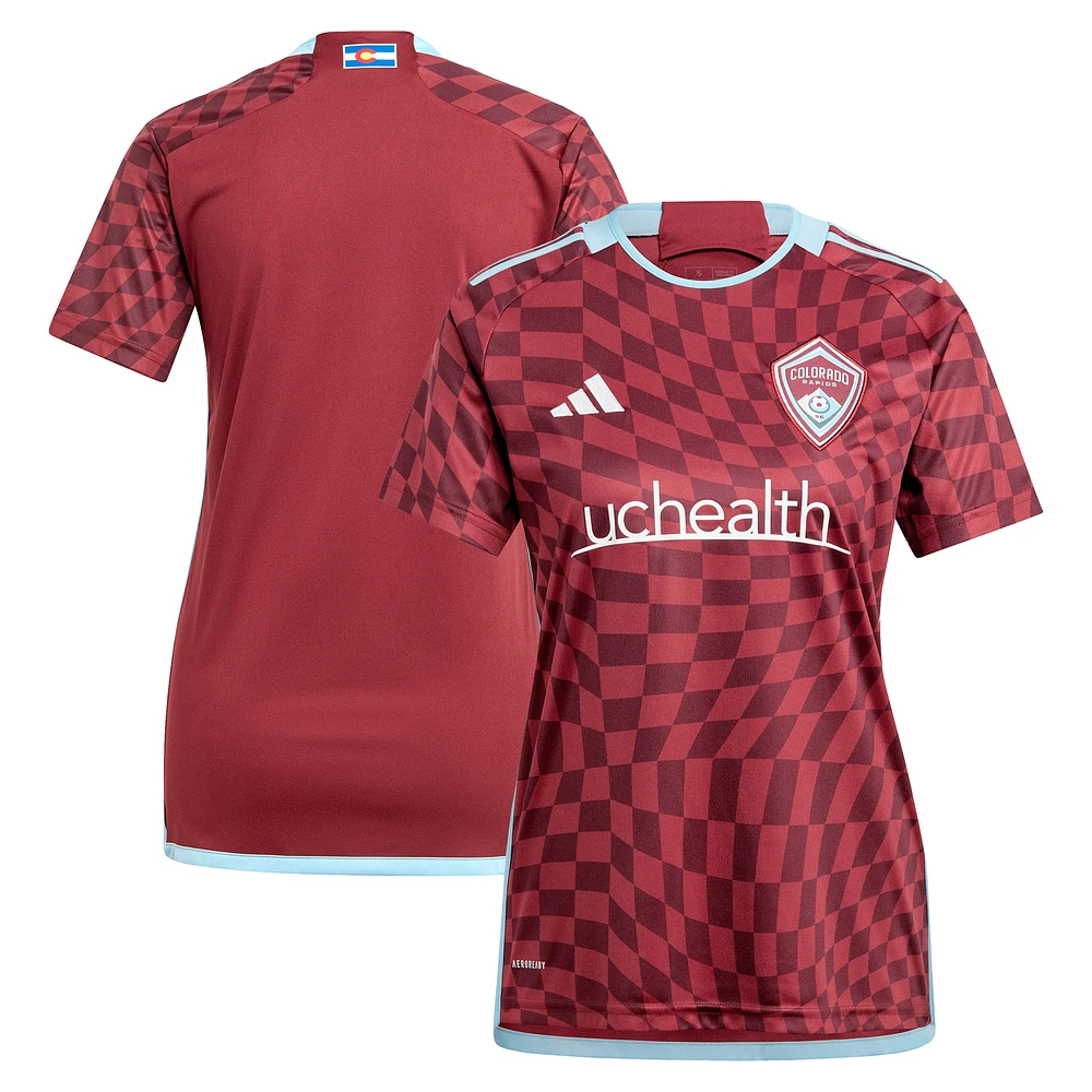 Women's adidas  Burgundy Colorado Rapids 2024 One Flag Kit Replica Jersey