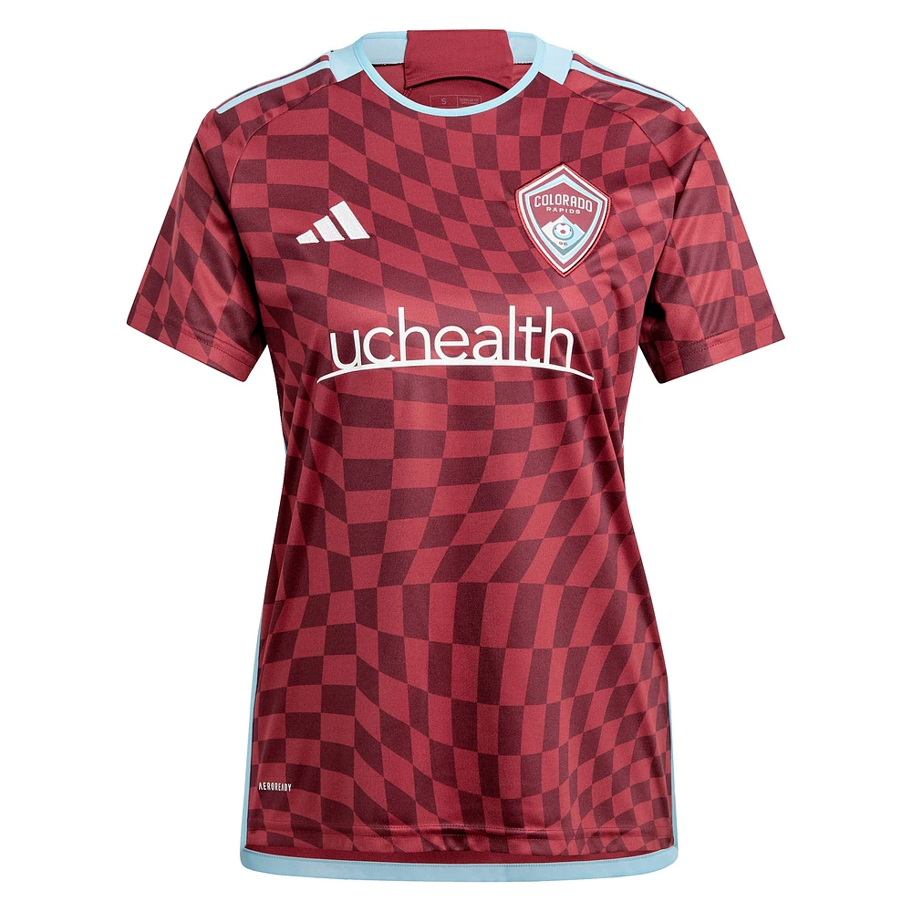 Women's adidas Cole Bassett Burgundy Colorado Rapids 2024 One Flag Kit Replica Player Jersey