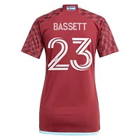 Women's adidas Cole Bassett Burgundy Colorado Rapids 2024 One Flag Kit Replica Player Jersey