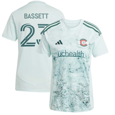 Women's adidas Cole Bassett Green Colorado Rapids 2025 Headwaters Replica Player Jersey