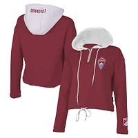 Women's Stadium Essentials Burgundy Colorado Rapids Game Plan Quarter-Zip Hoodie