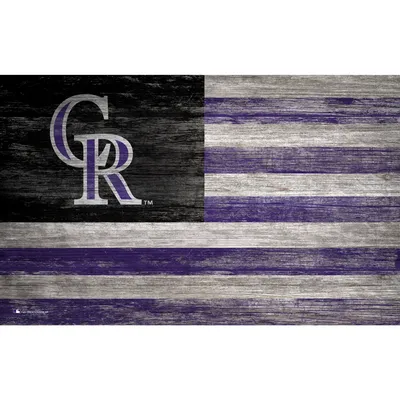 Colorado Rockies 11'' x 19'' Distressed Flag Sign