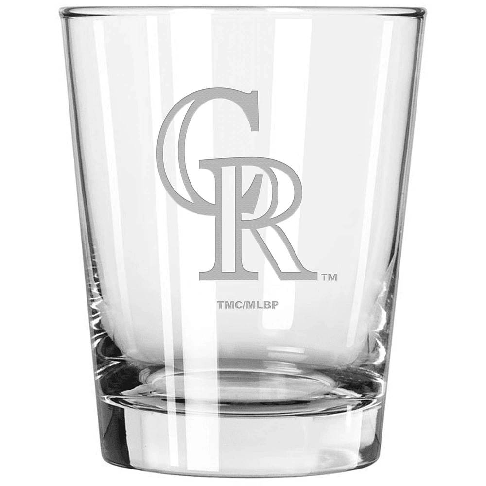 Colorado Rockies 15oz. Etched Double Old Fashioned Glass