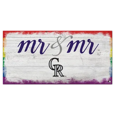 Colorado Rockies 6'' x 12'' Pride Mr & Mr Sign