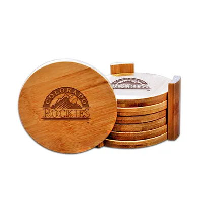 Colorado Rockies Bamboo Coaster Set