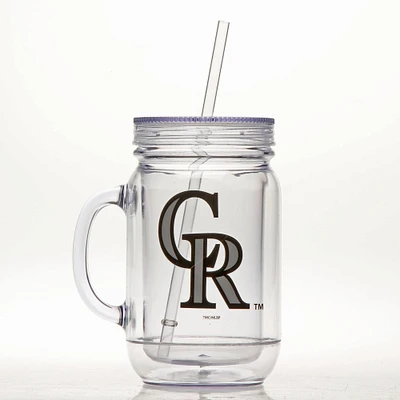 Tasse en plastique à double paroi avec paille Colorado Rockies