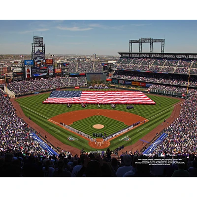 Photographie non signée d'avant-match du Coors Field des Rockies Colorado