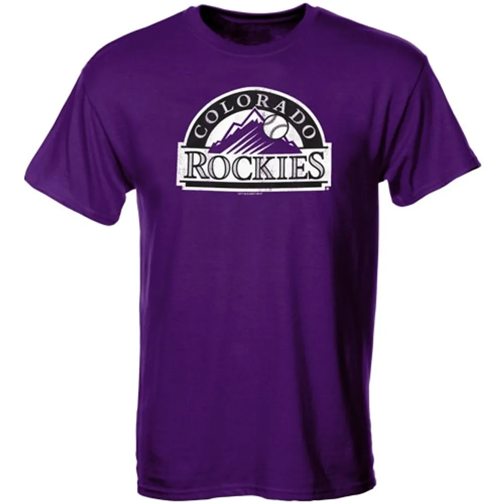 Lids Colorado Rockies Youth Distressed Logo T-Shirt - Purple