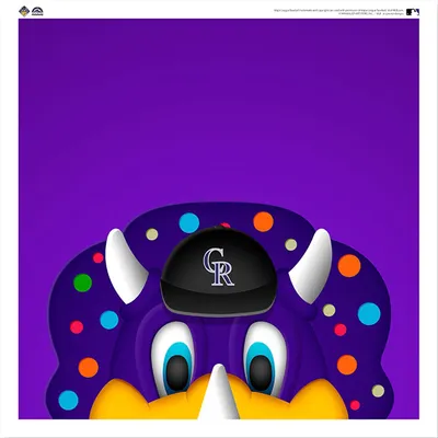 Dinger Colorado Rockies 12'' x 12'' Minimalist Mascot Poster Print