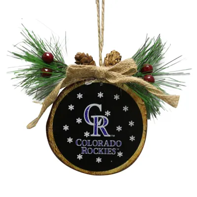 Colorado Rockies FOCO Glitter Wood Stump Ornament