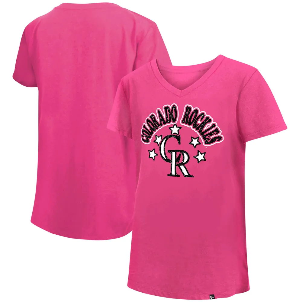 Lids Colorado Rockies New Era Girls Youth Jersey Stars V-Neck T-Shirt -  Pink