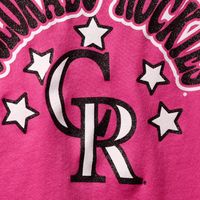 Girl's Youth Detroit Tigers New Era Pink Jersey Stars V-Neck T-Shirt