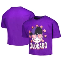 T-shirt à demi-manches violet Colorado Rockies Team New Era pour jeune fille