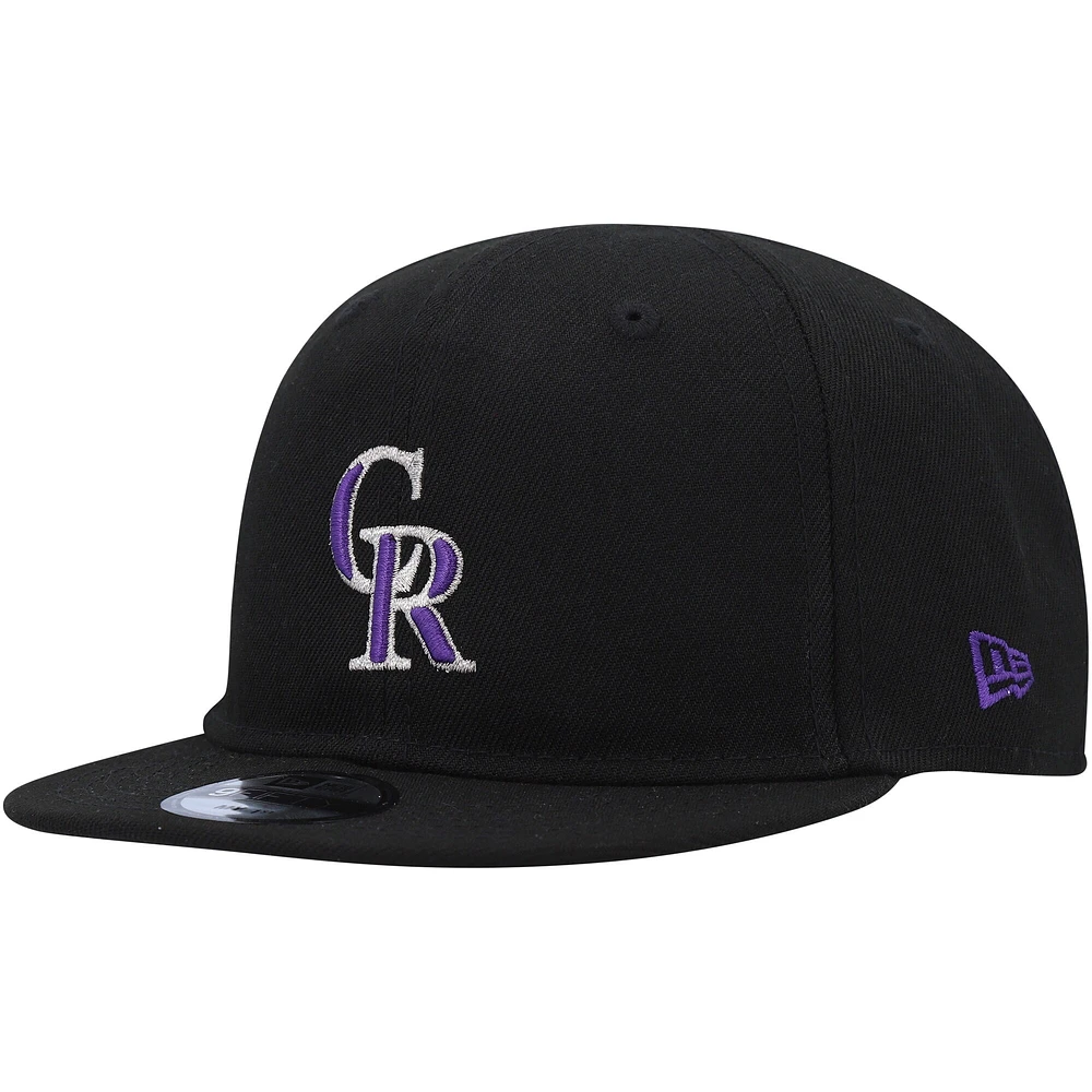 Casquette New Era Colorado Rockies My First 9FIFTY ajustable pour bébé, noir