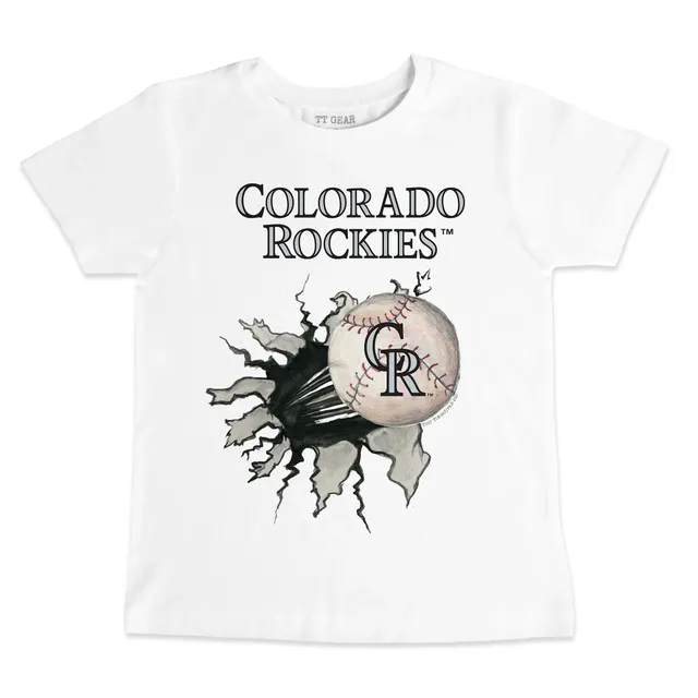 Lids Colorado Rockies Tiny Turnip Women's Baseball Flag T-Shirt - Black