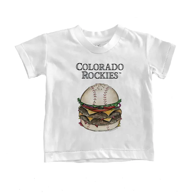 Colorado Rockies Tiny Turnip Women's Stacked T-Shirt - White in