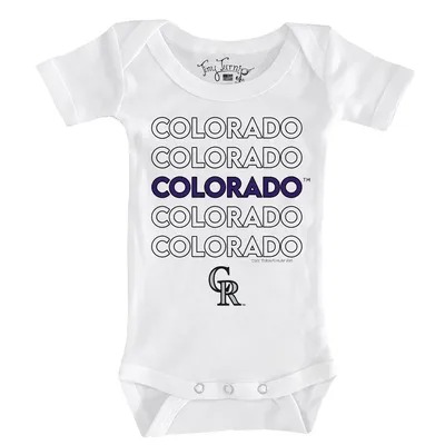 Colorado Rockies Tiny Turnip Infant Stacked Bodysuit - White