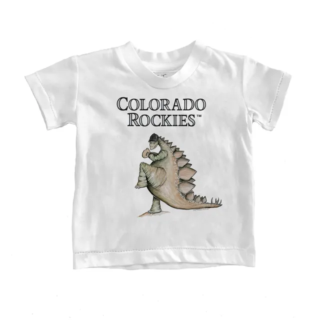 Women's Tiny Turnip White/Black Colorado Rockies Slugger 3/4-Sleeve Raglan T-Shirt Size: Small