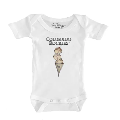 Colorado Rockies Tiny Turnip Infant Triple Scoop Bodysuit - White
