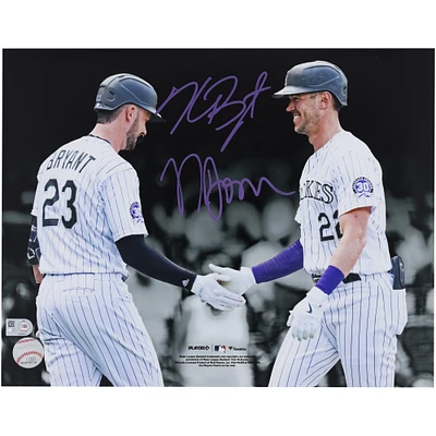 Photographie autographiée de 11"x 14" de Kris Bryant et Nolan Jones des Rockies du Colorado
