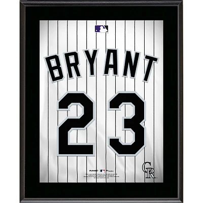 Plaque de joueur sublimée avec numéro de maillot des Rockies du Colorado de Kris Bryant 10,5" x 13"