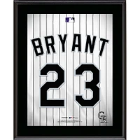 Plaque de joueur sublimée avec numéro de maillot des Rockies du Colorado de Kris Bryant 10,5" x 13"