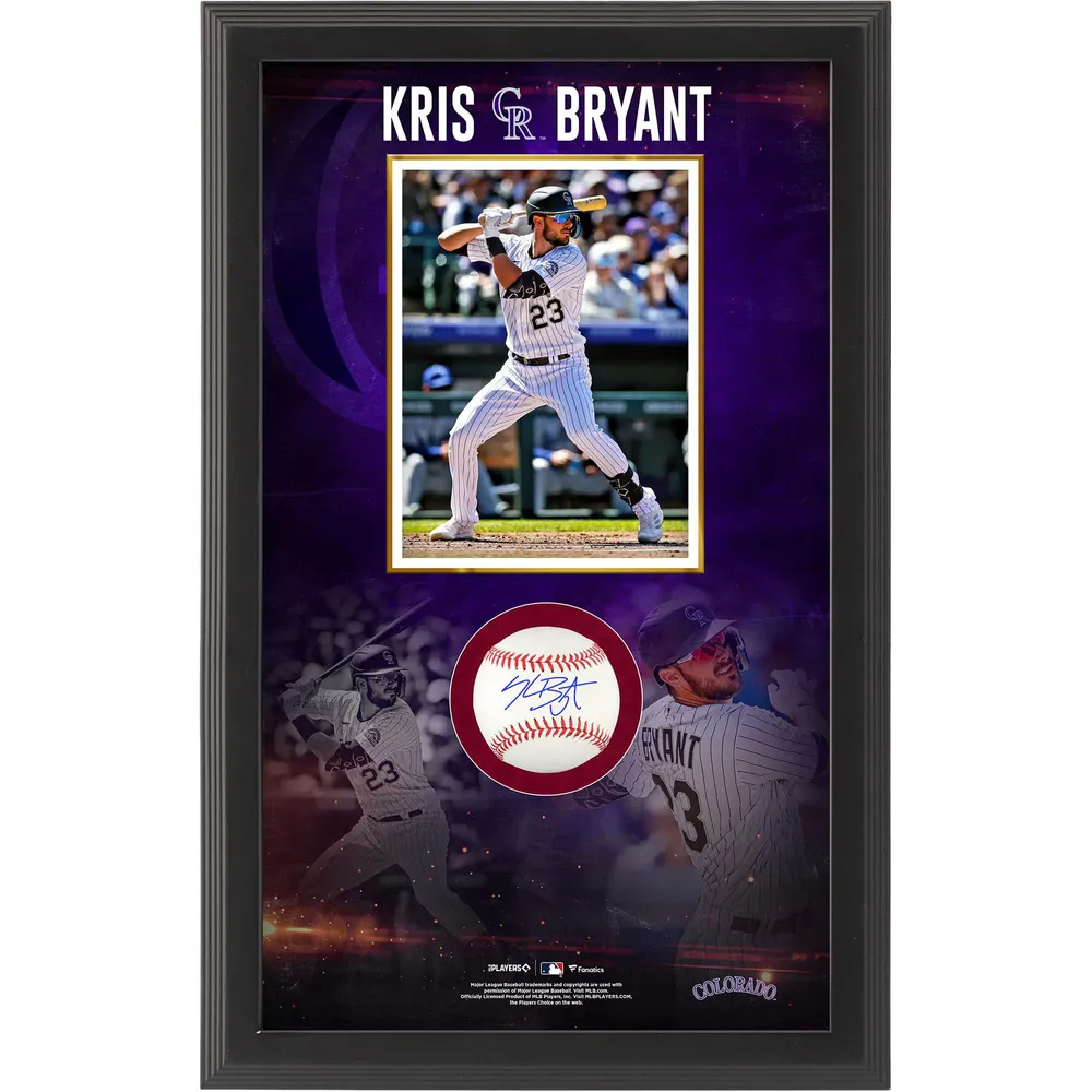Framed Kris Bryant Colorado Rockies Autographed White Nike Authentic Jersey  with Go Rockies! Inscription
