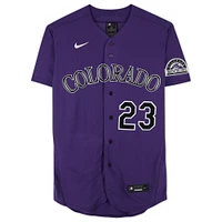 Maillot Nike authentique dédicacé par Kris Bryant des Colorado Rockies