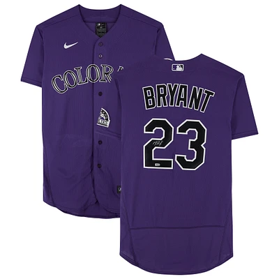 Maillot Nike authentique dédicacé par Kris Bryant des Colorado Rockies