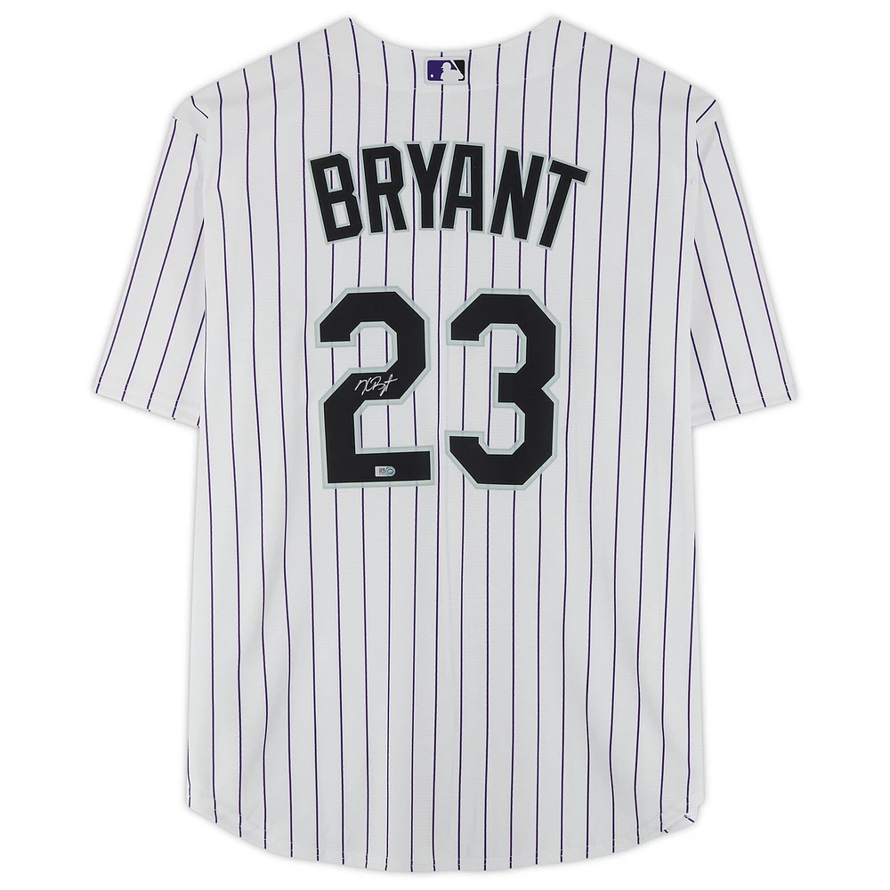 Maillot Nike réplique autographié par Kris Bryant des Colorado Rockies