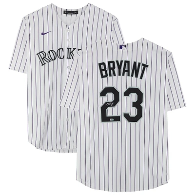Maillot Nike réplique autographié par Kris Bryant des Colorado Rockies