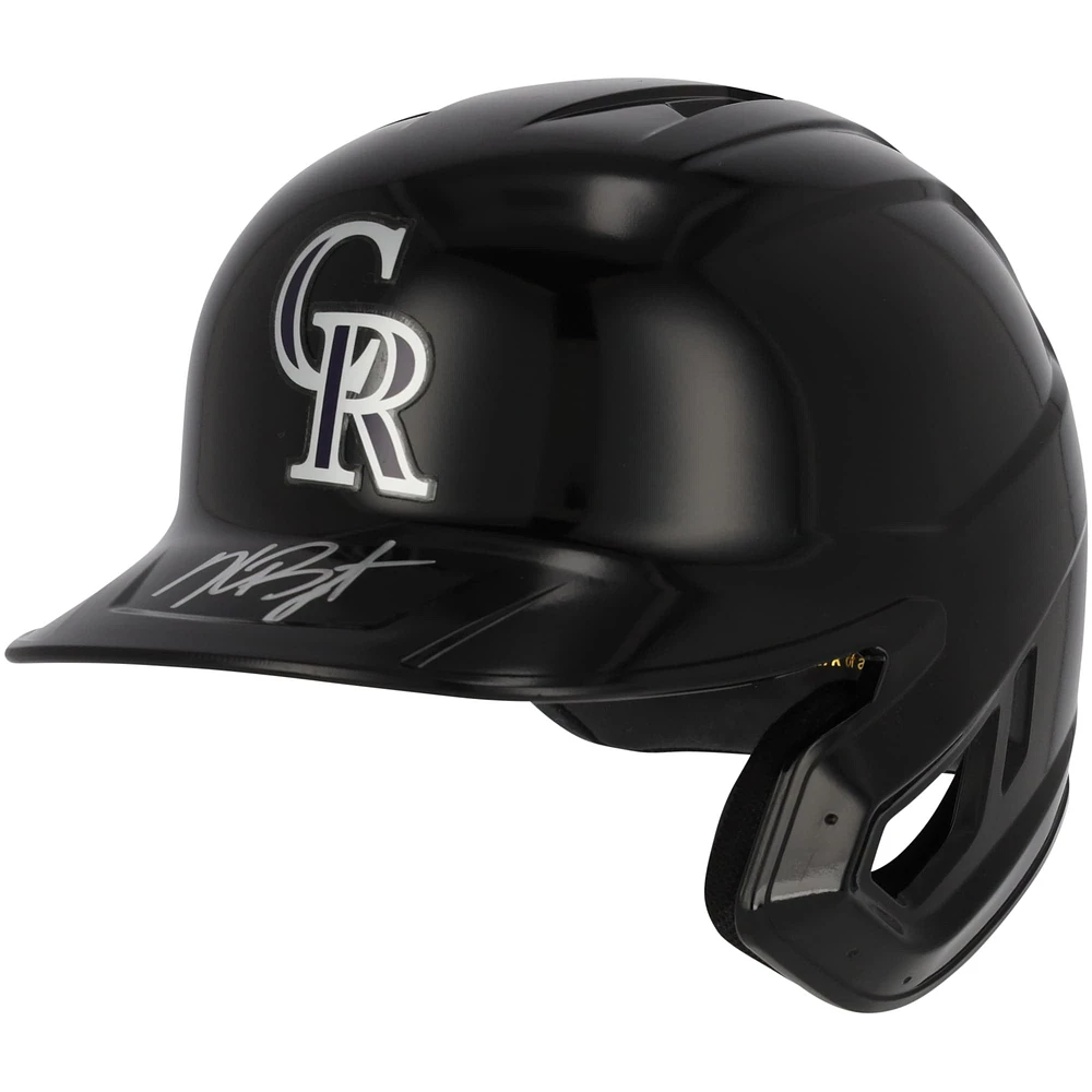Casque de frappeur Rawlings Mach Pro autographié par Kris Bryant des Colorado Rockies