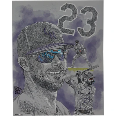 Tirage photo non signé de Kris Bryant, Colorado Rockies, 40,6 x 50,8 cm – Art de Maz Adams – Édition limitée à 25 exemplaires