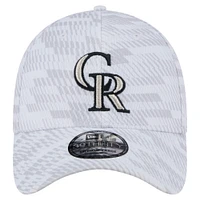 Casquette New Era blanche Colorado Rockies Graded 39THIRTY Flex pour homme